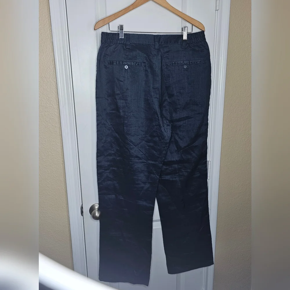 GodBody Collection , Men's Blue 100% Linen Dress Pants, Size 34